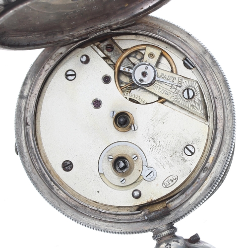 509 - Silver (0.935) cylinder engine turned pocket watch, the movement signed D.F&C (Dimier Freres &am... 