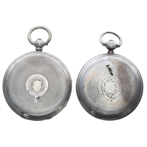 539 - J.W Benson silver fusee lever pocket watch for repair, 49mm; together with a silver fusee lever engi... 