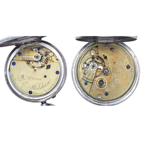 542 - G.E Frodsham silver lever engine turned pocket watch for repair, 49mm; together with a J.W. Benson s... 