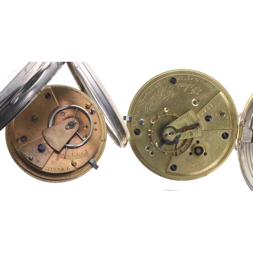 553 - John Forrest silver lever engine turned pocket watch for repair, Birmingham 1901, signed movement an... 