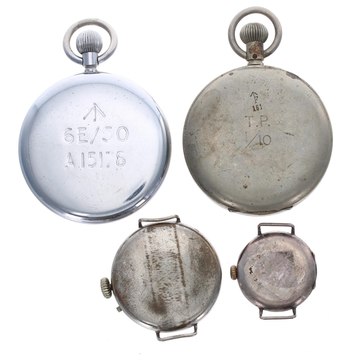 558 - Jaeger-LeCoultre British Military issue nickel cased lever pocket watch, signed movement and dial, t... 