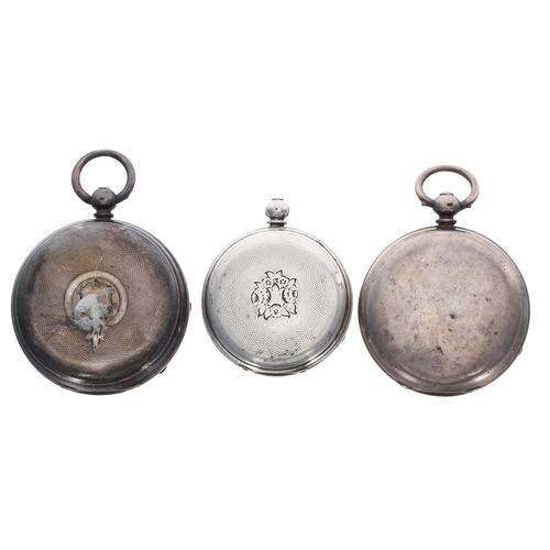 562 - Victorian silver fusee lever pocket watch for repair, London 1873, unsigned movement, within an engi... 