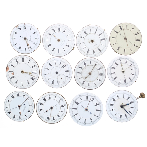 588 - Twelve centre seconds pocket watch movements principally for repair (12)