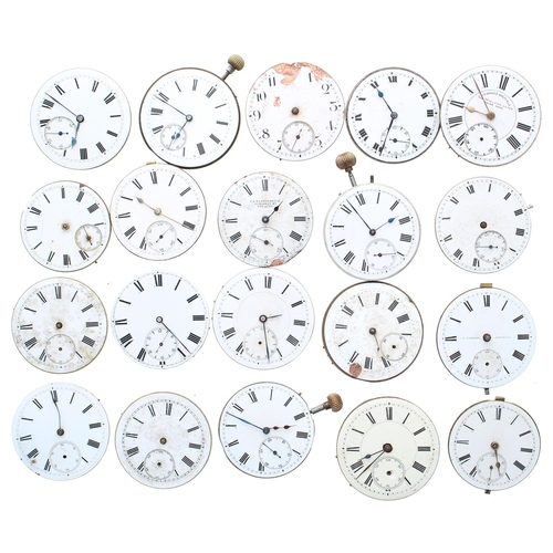 595 - Twenty lever and cylinder pocket watch movements (some faults) (20)