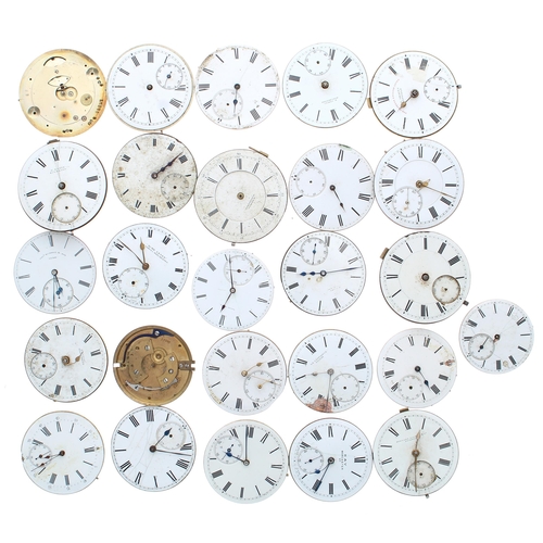 596 - Quantity of lever and cylinder pocket watch movements (faults) (26)