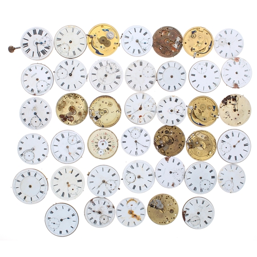 603 - Quantity of fusee lever, lever and cylinder pocket watch movements principally for repair to include... 