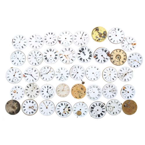 604 - Quantity of lever and cylinder pocket watch movements principally for repair to include Cawley &... 