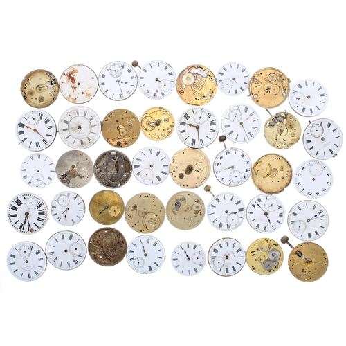 607 - Quantity of lever and cylinder pocket watch movements principally for repair (40)