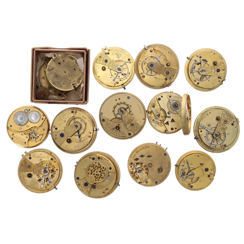 612 - Quantity of assorted verge, fusee lever and lever pocket watch movements principally for repair to i... 