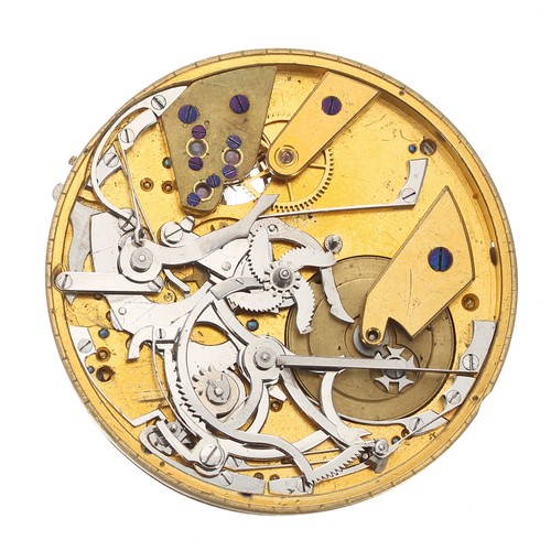 616 - Dent minute repeating pocket watch movement, signed E.J. Dent, Watchmaker to the Queen, London, Pate... 