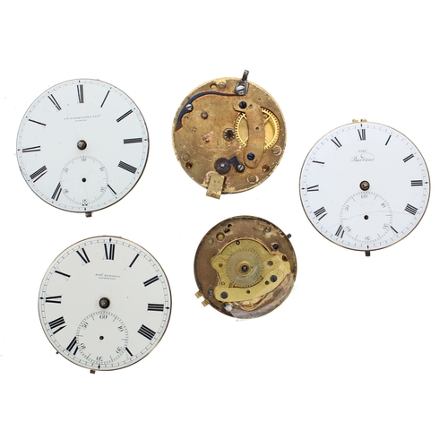 617 - George Graham fusee verge pocket watch movement, 40mm; together with a Ellicott fusee cylinder pocke... 