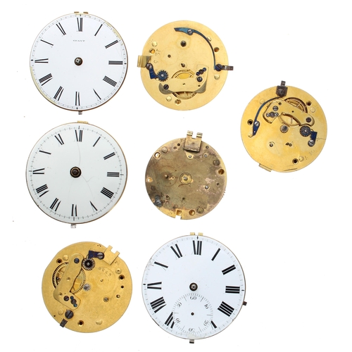 618 - James Parkinson centre seconds fusee cylinder pocket watch movement, 45mm; together with a Grant fus... 