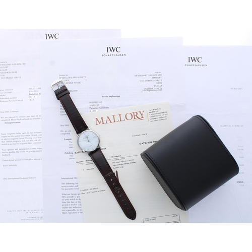 103 - IWC (International Watch Co.) Shaffhausen Portofino automatic stainless steel gentleman's wristwatch... 