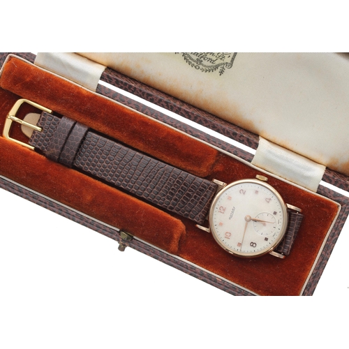 105 - Rotary 9ct gentleman's wristwatch, London 1952, signed silvered dial with gilt Arabic numerals and m... 