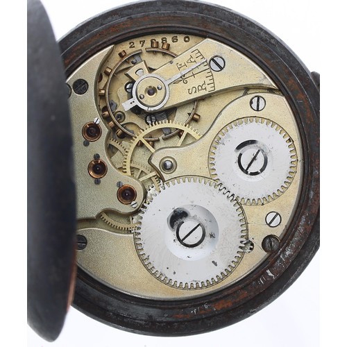 321 - Early 20th century gunmetal lever pocket watch, the gilt frosted movement with compensated balance a... 