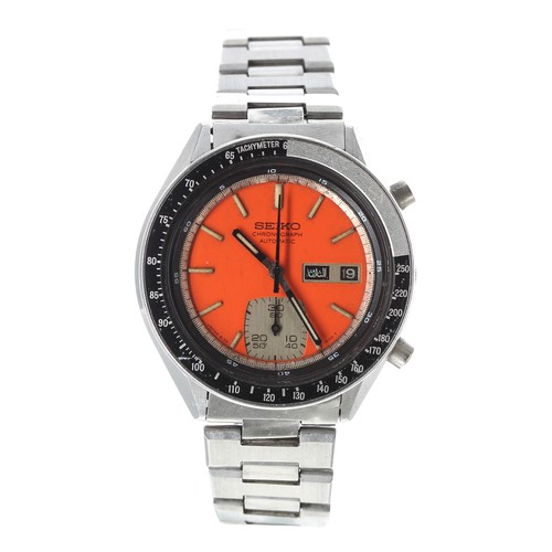 78 - Seiko 'Orange Ghost' Chronograph automatic stainless steel gentleman's wristwatch, reference no. 613... 