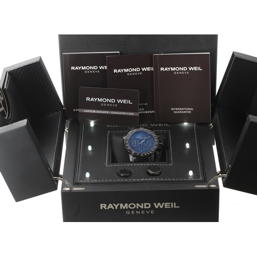 94 - Raymond Weil Nabucco Chronograph automatic gentleman's wristwatch, reference no. 7810, black leather... 