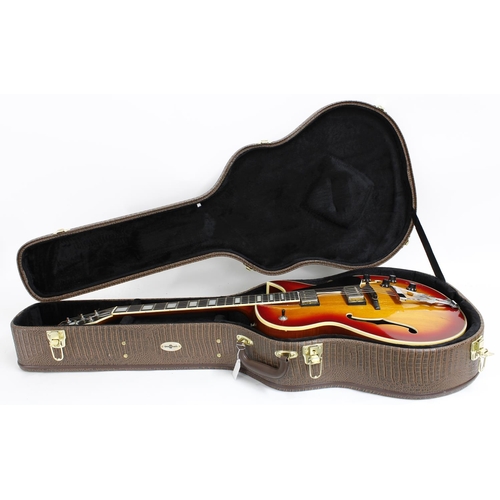 109 - Hoyer 3060 hollow body electric guitar, made in Germany, circa 1972; Body: cherry sunburst finish sp... 