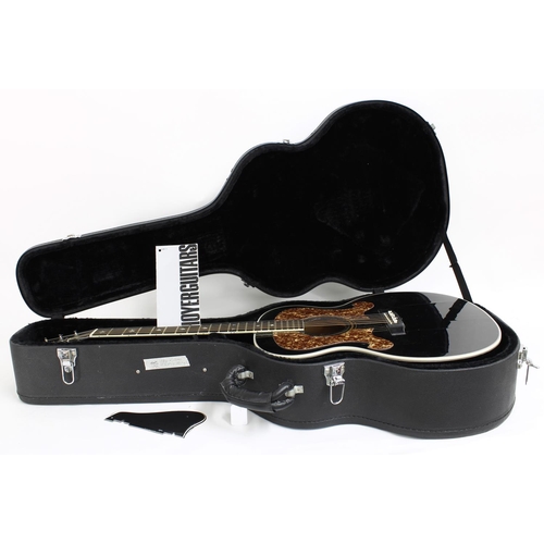 110 - 1970s Hoyer 2063 Everly Brothers acoustic guitar, made in Germany; Body: black finish, heavy lacquer... 