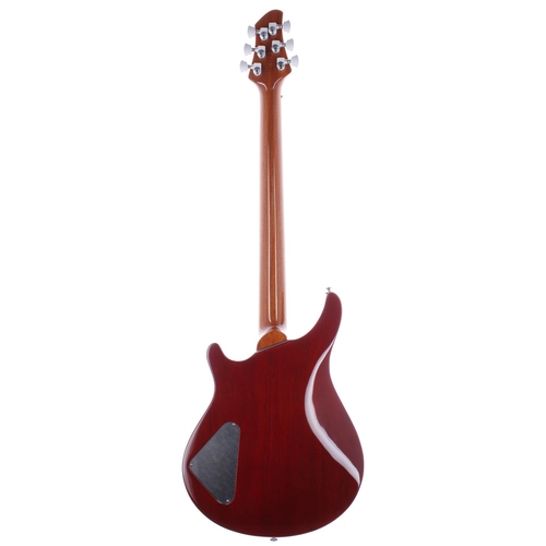 87 - 1992 Patrick Eggle Berlin electric guitar, made in England; Body: burgundy sunburst finish, a few mi... 