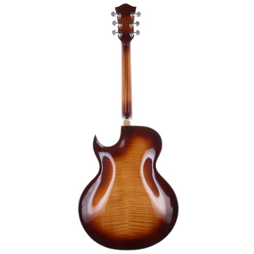 91 - 2016 Anton Sandner archtop guitar, made in Germany; Body: sunburst finished maple back and sides and... 