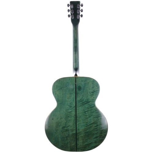 120 - 1970s Harmony Opus XXV acoustic guitar, made in USA; Back and sides: green finished quilted maple, r... 