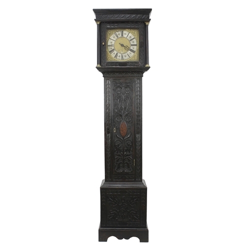 1807 - Dark stained oak thirty hour longcase clock, the 11