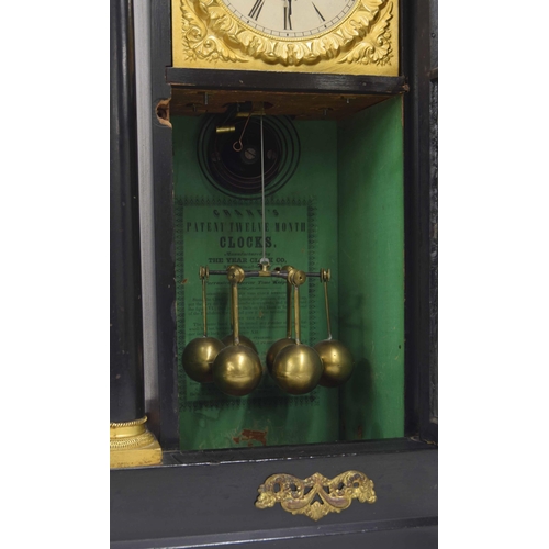 1362 - Rare American mantel clock made by the Year Clock Co of New York, model D 2 1847-8, the 4.25