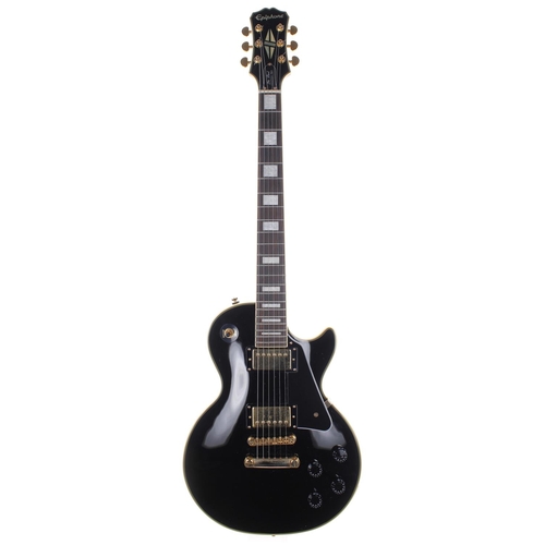 149 - 2015 Epiphone Les Paul Custom Pro electric guitar, ser. no. 15xxxxxx5; Body: black finish, a few min... 