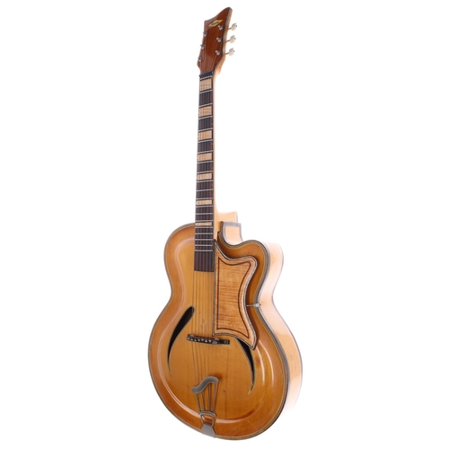 151 - 1955 Musima Record 'Roger Super Ultra' archtop guitar, made in Germany; Body: natural maple back and... 