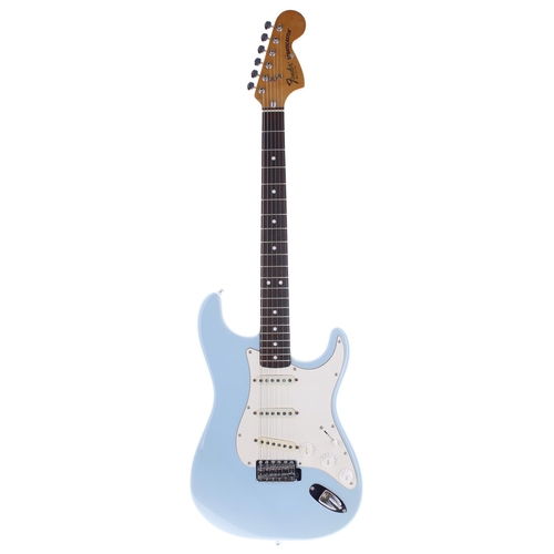 158 - Fender Stratocaster electric guitar, made in USA, circa 1979; Body: blue refinish; Neck: maple, repa... 