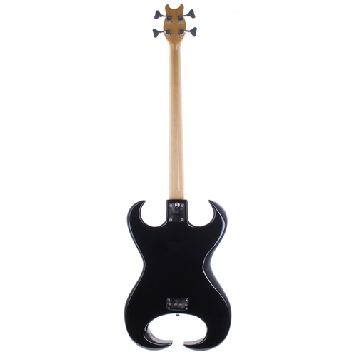 163 - 1980 Burns Scorpion bass guitar, made in England, ser. no. 8xxxx4; Body: black finish, a few surface... 