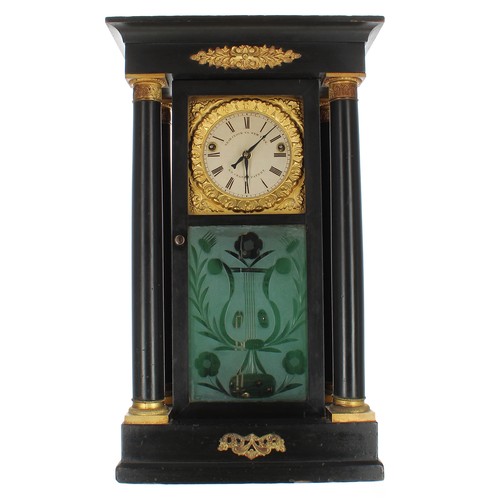 1362 - Rare American mantel clock made by the Year Clock Co of New York, model D 2 1847-8, the 4.25