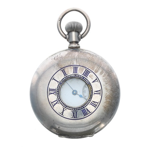 152 - Elgin National Watch Co. silver lever half hunter pocket watch, no. 16886967, import hallmarks Chest... 