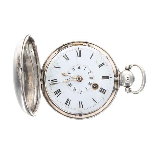 219 - George III silver verge half hunter pocket watch, London 1814, unsigned fusee movement, no. 5550, wi... 