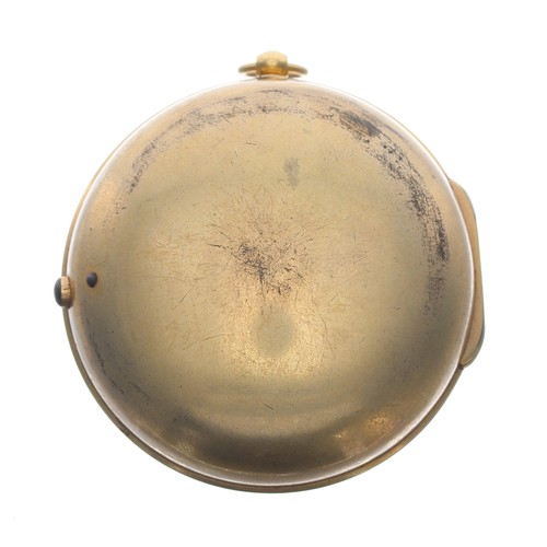 313 - Rare early 18th century English verge gold and gilt pair cased verge pocket watch, the gold inside c... 