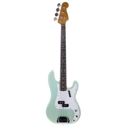 180 - Fender Precision Bass guitar, made in Japan, circa 1990; Body: surf green finish, some discolouratio... 