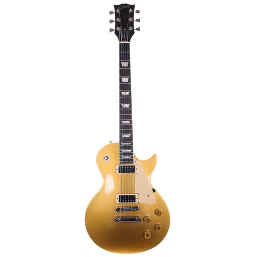 184 - 1981 Gibson Les Paul Deluxe Gold Top electric guitar, made in USA, ser. no. 8xxxxxx7; Body: gold top... 