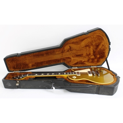 184 - 1981 Gibson Les Paul Deluxe Gold Top electric guitar, made in USA, ser. no. 8xxxxxx7; Body: gold top... 