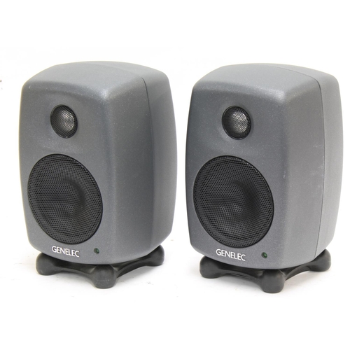 1298 - Pair of Genelec 8010A monitor speakers, with box, cables and papers*Please note: Gardiner Houlgate d... 