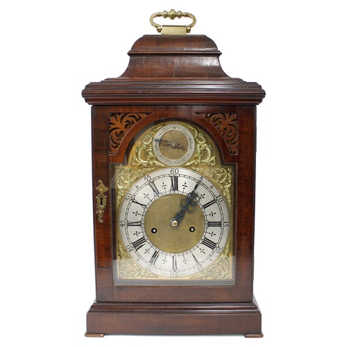 1501 - Mahogany double fusee bracket clock, the 7