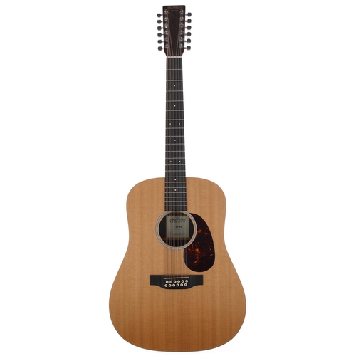 202 - 2019 C.F Martin X Series D12X1 twelve string electro-acoustic guitar, made in Mexico; Back and sides... 