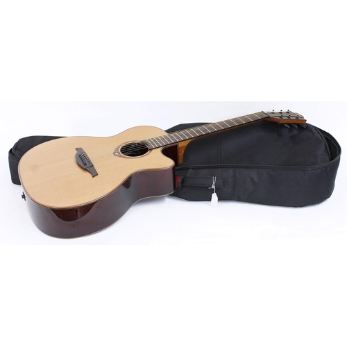 530 - Lag Tramontane T100ACE electro-acoustic guitar, made in China; Back and sides: laminated mahogany, m... 