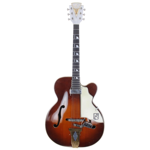 261 - 1950s Kay 8911 (K11) archtop guitar, made in USA; Body: tobacco sunburst finish, heavy checking to b... 