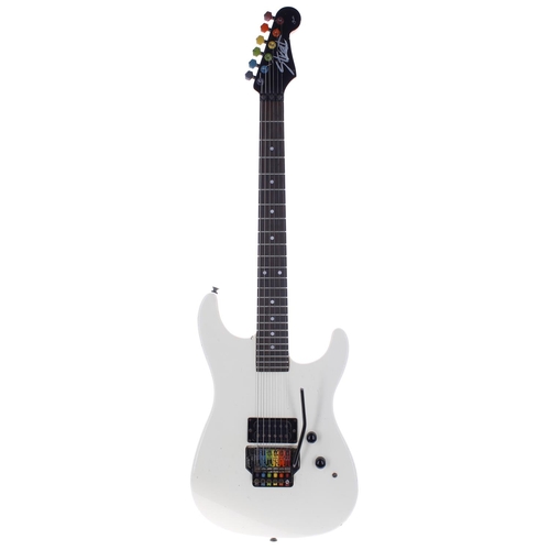 273 - Fender HM Strat electric guitar, made in Japan (1984-1987); Body: Olympic white finish, heavy blemis... 