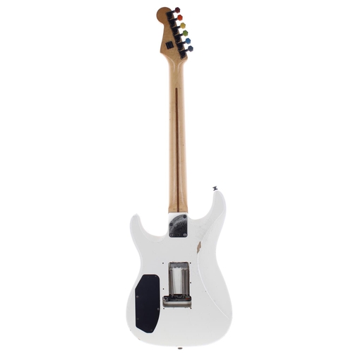 273 - Fender HM Strat electric guitar, made in Japan (1984-1987); Body: Olympic white finish, heavy blemis... 