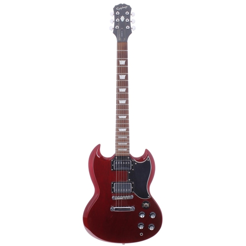 291 - 2003 Epiphone SG electric guitar, made in Korea, ser. no. U03xxxxx4; Body: cherry finish, blemish to... 