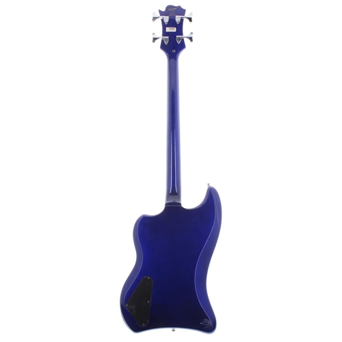 160 - DeArmond by Guild Jet-Star bass guitar, made in Korea, ser. no. N8xxxxx4; Body: metallic blue finish... 