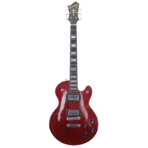 179 - 1970s Hagstrom Swede electric guitar, made in Sweden; Body: cherry finish mahogany, dings, scratches... 