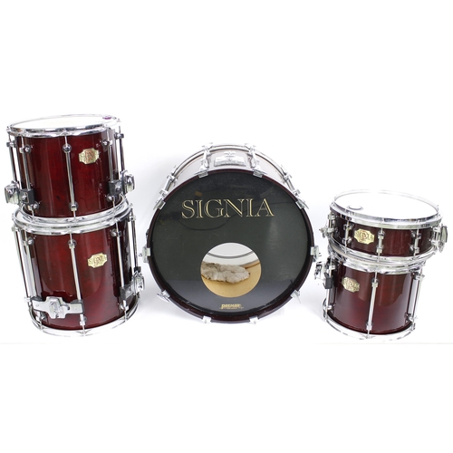 1565 - Premier Signia Maple drum kit, comprising 23